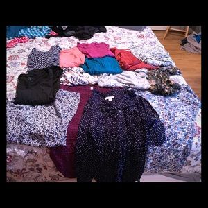 Multiple maternity shirts